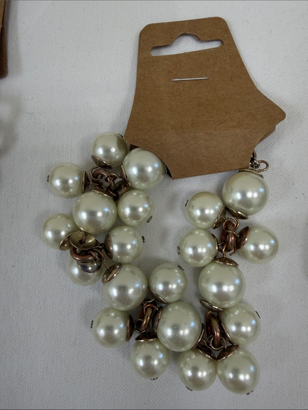J. Crew Factory Cream Faux Pearl Cluster Bracelet